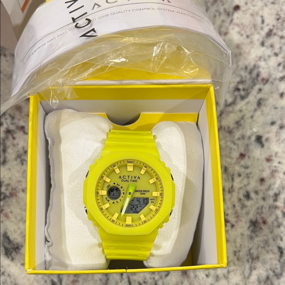 Activa X Invicta Yellow Dual Time Watch